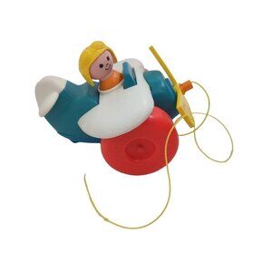 Vintage Fisher‎ Price Airplane Pull Toy Original String 1980